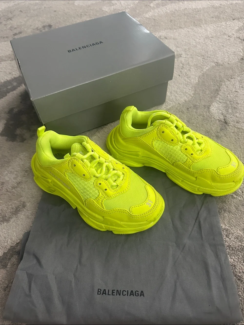 Balenciaga Neon Yellow Chunky Sole Sneakers